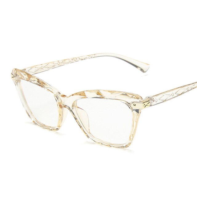 Lunettes anti-lumière bleue œil de chat pour femmes, monture noire, verres transparents, bloquant la lumière bleue, pour ordinateur: Jaune