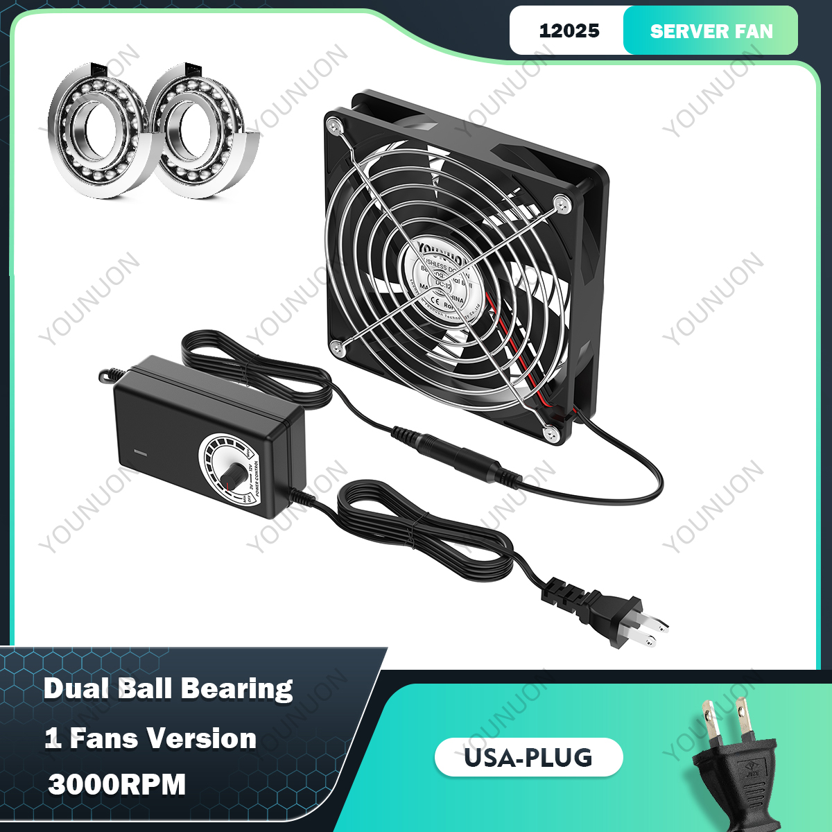 120Mm Computer Ventilator Met Speed Controller Ac Stekker Netsnoer 110V 220V Naar Dc 3V - 12V 2A Uitlaat Cooling Router Groeien Tent Plant: Bruin