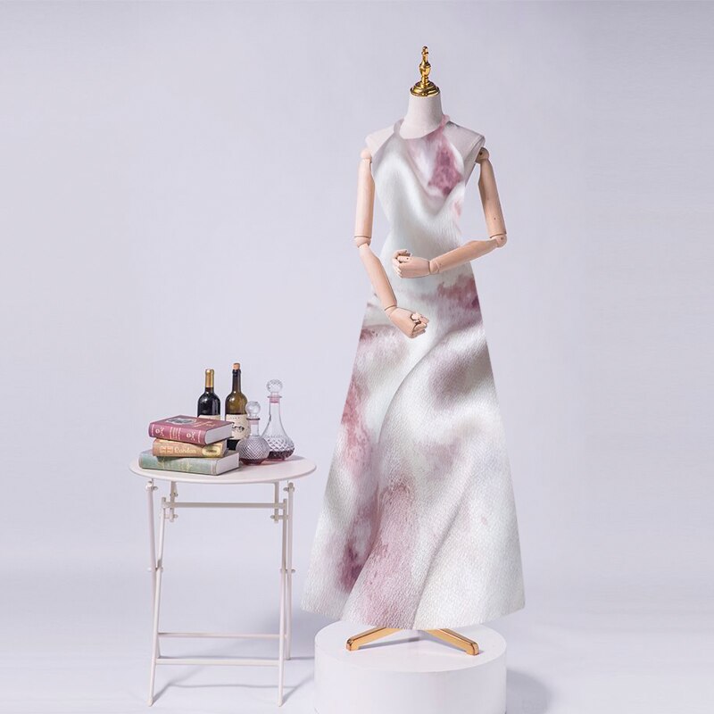 Width 59" Micro Elastic Drape Gloss Imitation Acetate Chiffon Fabric By The Half Yard For Dress Shirt Cheongsam Material