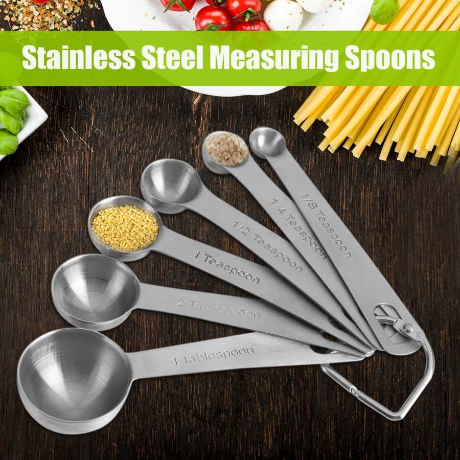 Stainless Steel Measuring Spoons, Measuring Spoons Cups Set for Dry and Liquid Ingredients 6 pack