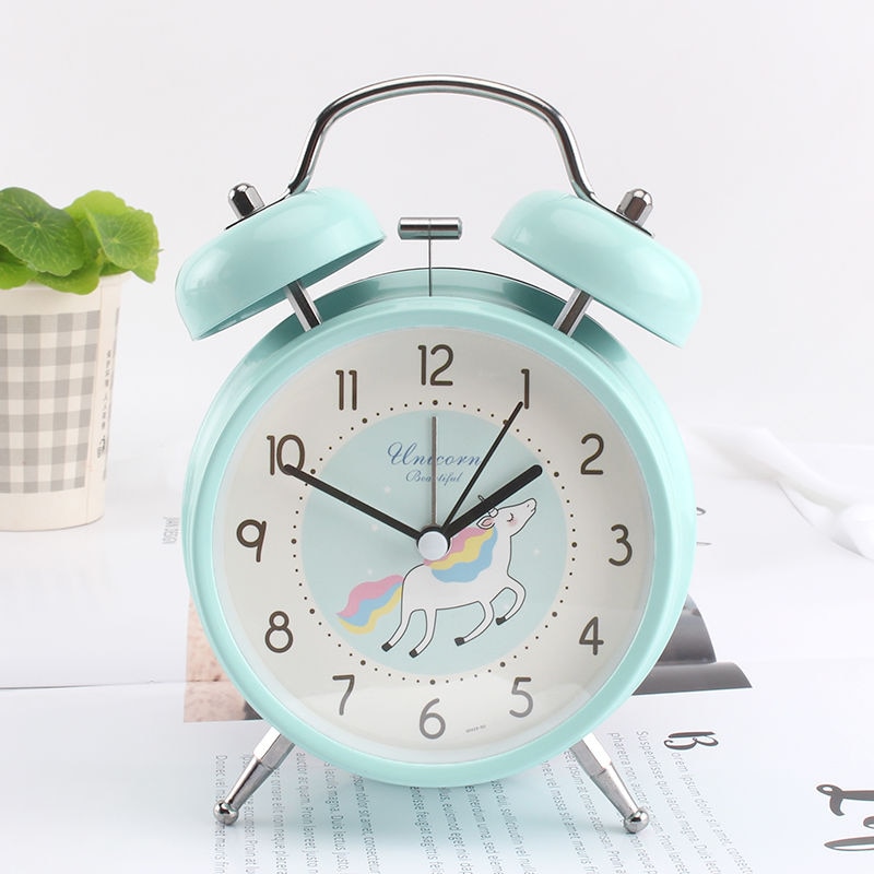 Bonito reloj despertador de unicornio encantador reloj de mesa de escritorio para niños estudiante de Navidad de Año