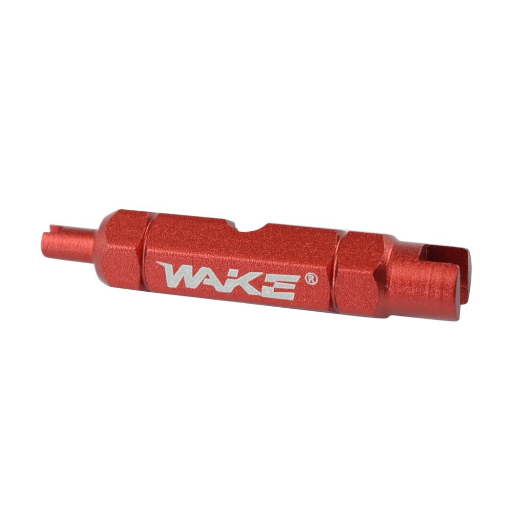 Vågne dobbelt-hoved cykel skruenøgle ventil kerne demontering værktøj multifunktion ventil kerne fjernelse værktøj skruenøgle demontering: Rød