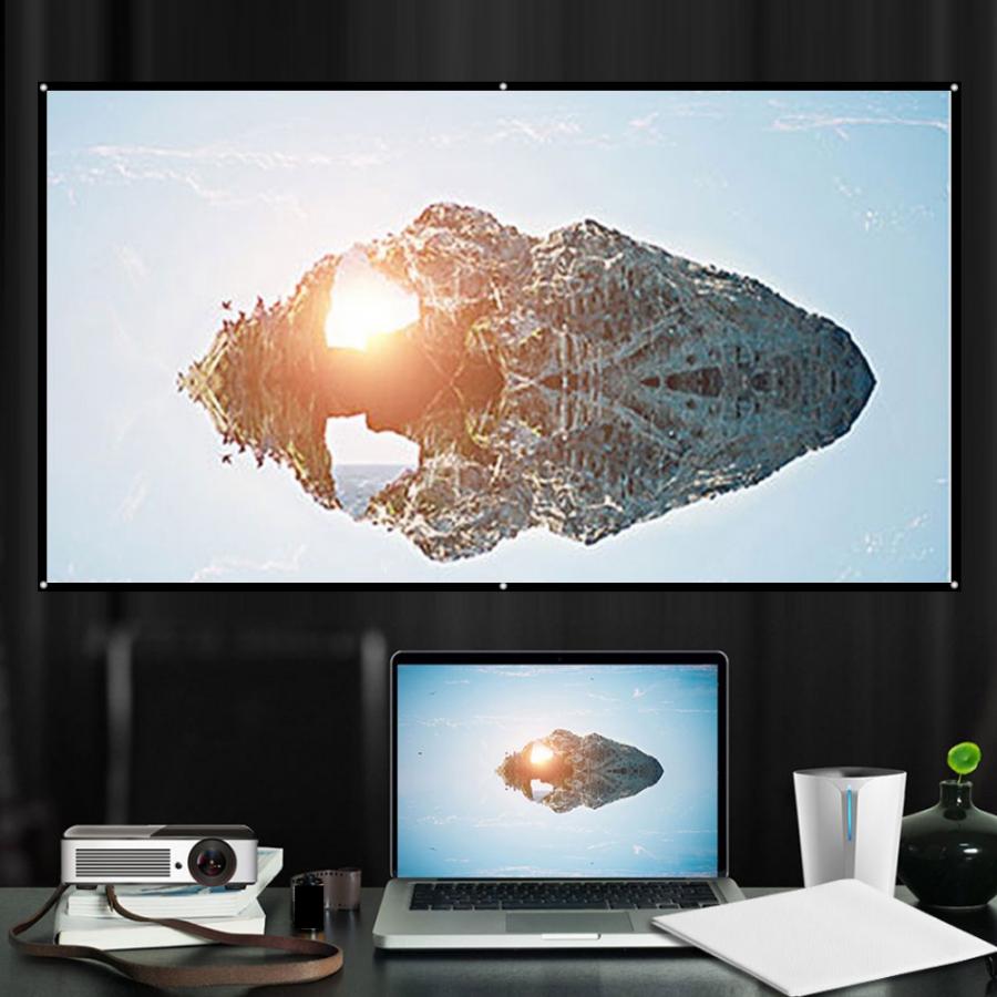 100- inch elastisch eenvoudig zacht projectiescherm voor thuisfilms, aan de muur gemonteerd projectiescherm ecran-projectie voor mobiele vertoning