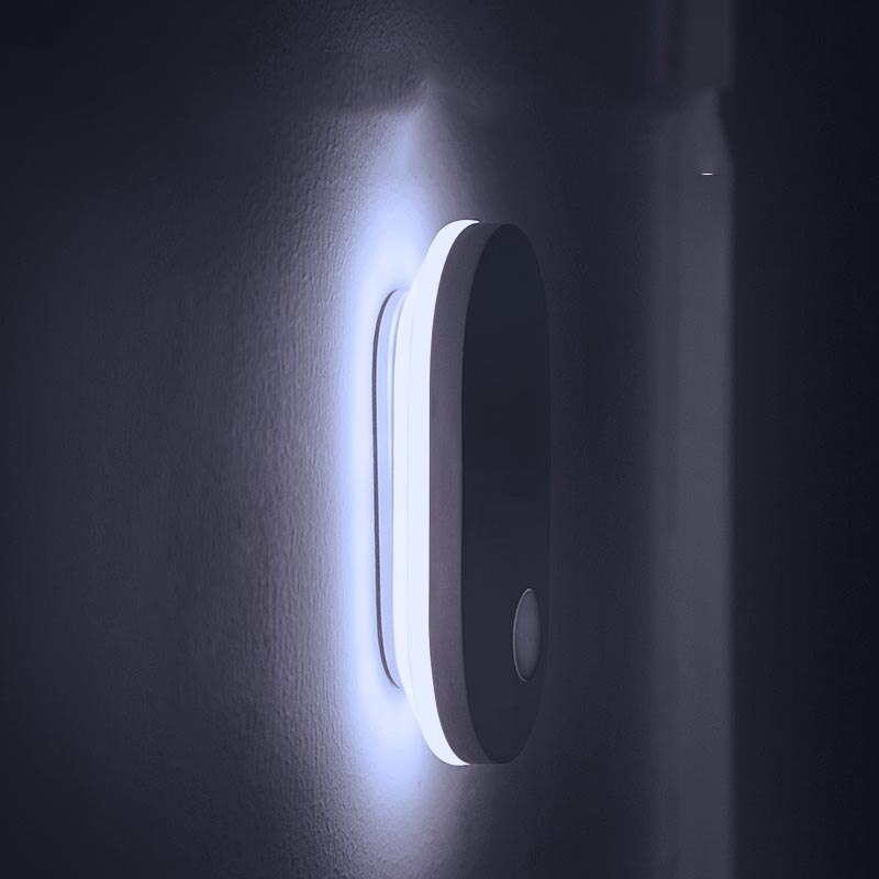 Baseus LED USB Luce di Notte PIR Intelligente Sensore di Movimento Lampada Decorativa Per La Casa Ufficio di Movimento Del Corpo Umano Induzione Nightlight: Entrance White