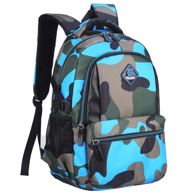 Casual camuflaje impermeable de Nylon mochilas de escuela para niñas niños Mochila de viaje de grado 1 - 6 Mochila