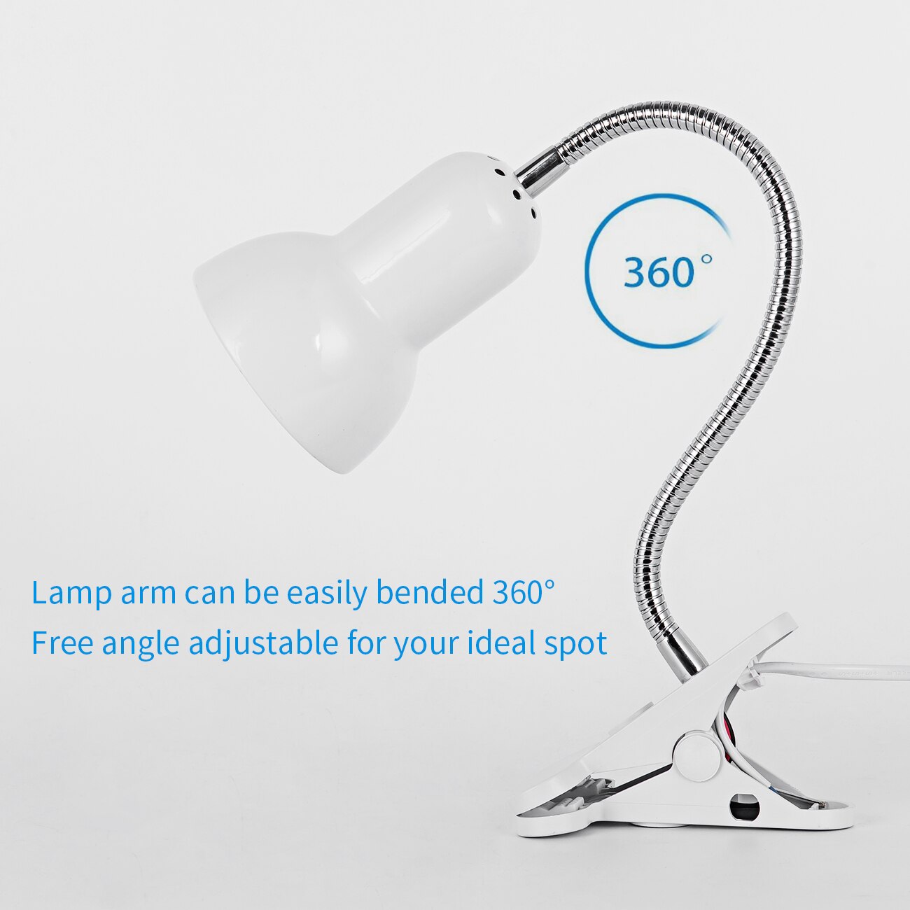 360 Graden led bureaulamp Twisted Flexibele led Tafellamp met Clip Bed leesboek Licht LED bureaulamp Zwart witte behuizing