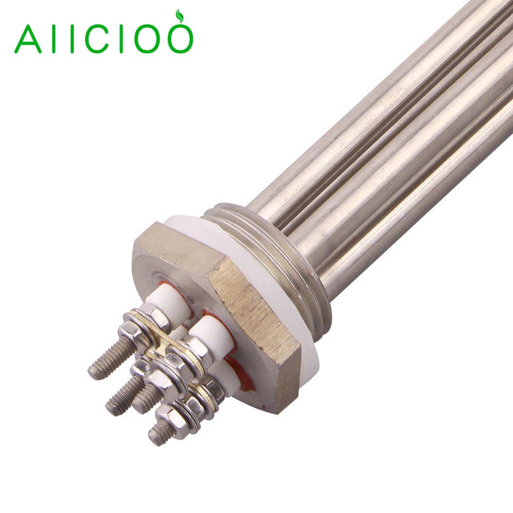 AIICIOO DN25 Stainless Steel Heating Element Immersion for liquid 1inch BSP Thread 32mm 12v 400w