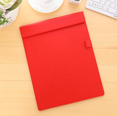 A4 Leather Folder Board Signature Writing Pad Hotel Conference Pad folio Leather Manager filing products: Red