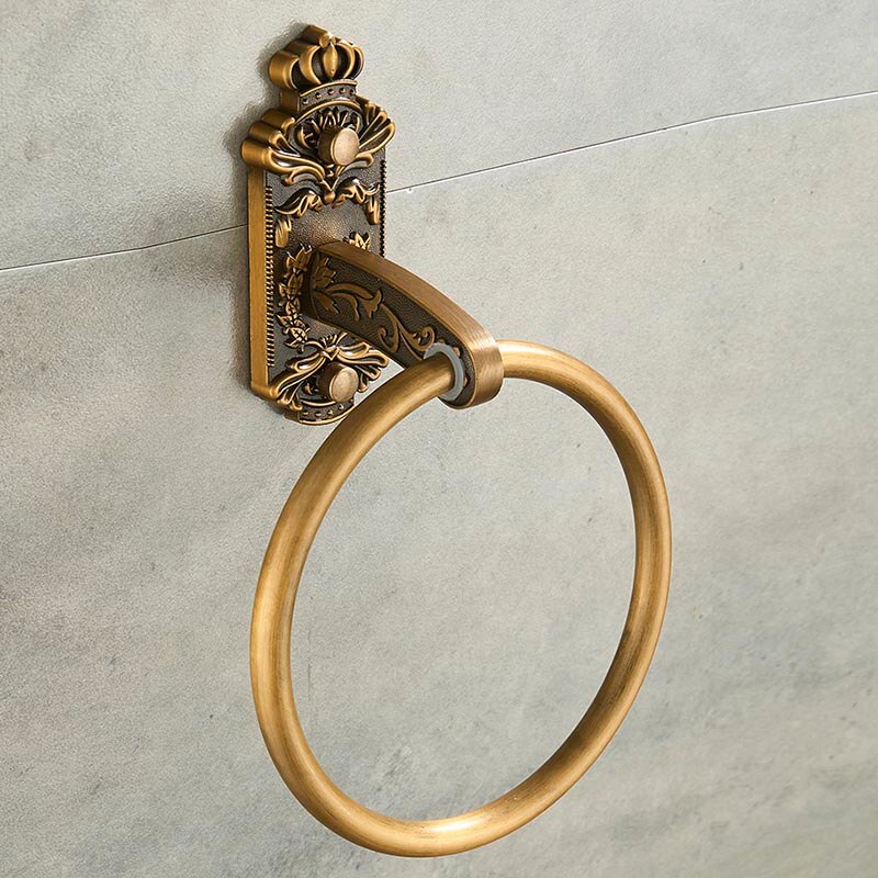 Nail Gratis Handdoek Ring Antieke Bronzen Klassieke Badkamer Accessoires Badhanddoek Houder: ABS-012-02
