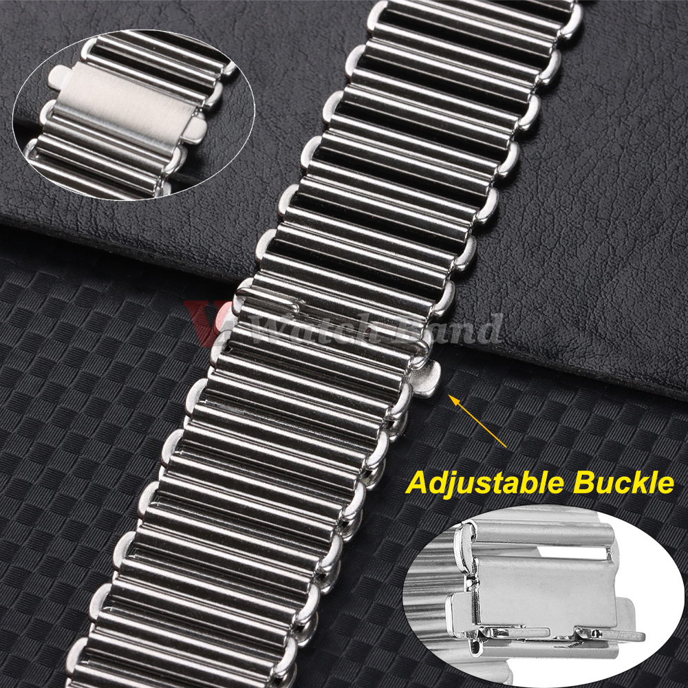 316l klokkereim i rustfritt stål 20mm 22mm bonklip-rem hurtigutløser avtagbar armbånd metall universalrem