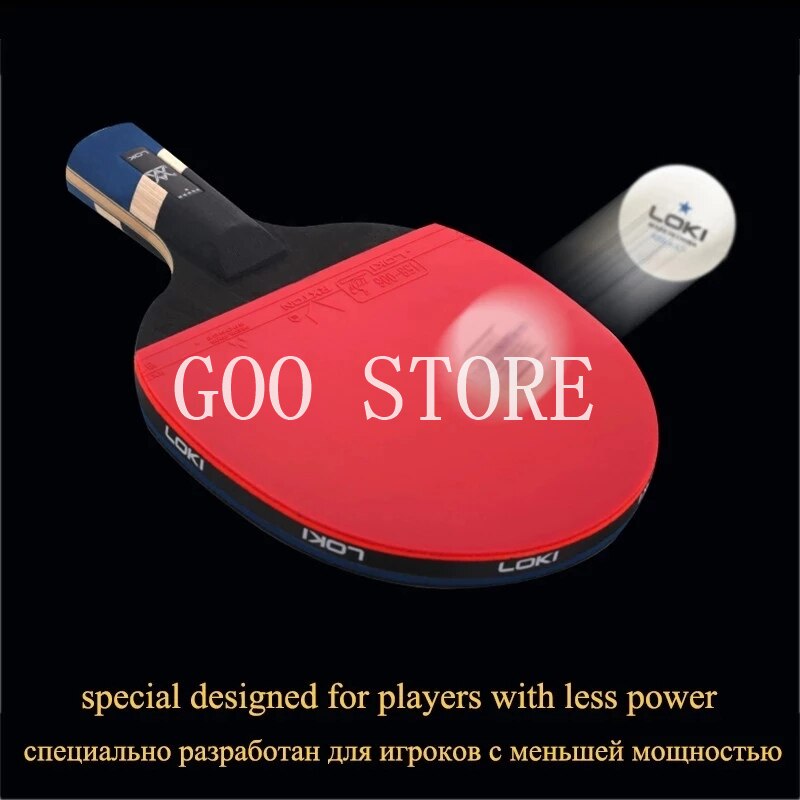 LOKI 6 Star Sticky Table Tennis Racket 7 ply Carbon Blade PingPong Bat Pimples in Ping Pong Paddle for Fast Attack