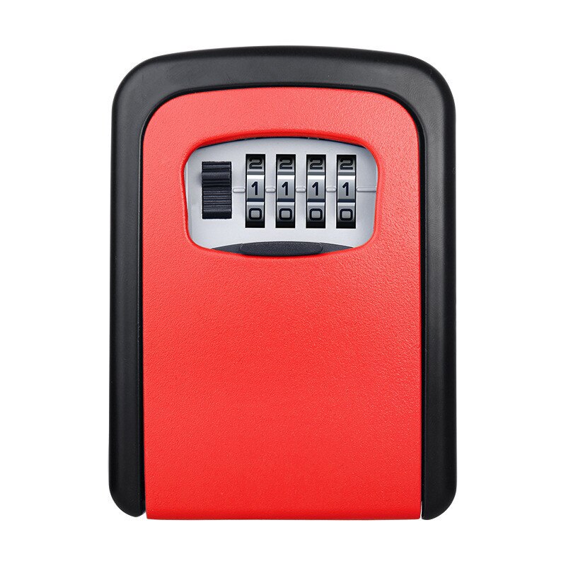 Wall Mounted 4 Digit Combination Key Storage Security Safe Lock Box Combination Storage Security Lock With Screw Hardware: red