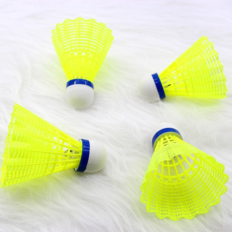 4 st/set led nylon badminton bord fiber bollhuvud helcirkel stil plast badminton rött och grönt ljus för utomhusbruk natt
