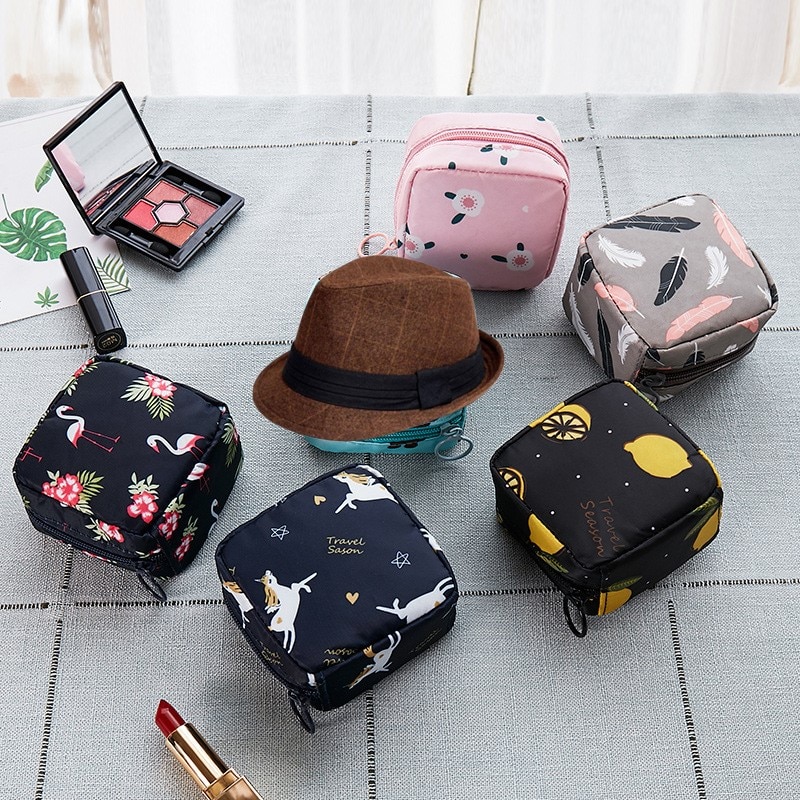 Mini bolsa para cosméticos feminina, bolsa de maquiagem para viagem, organizadora para batom e meninas, 1 peça