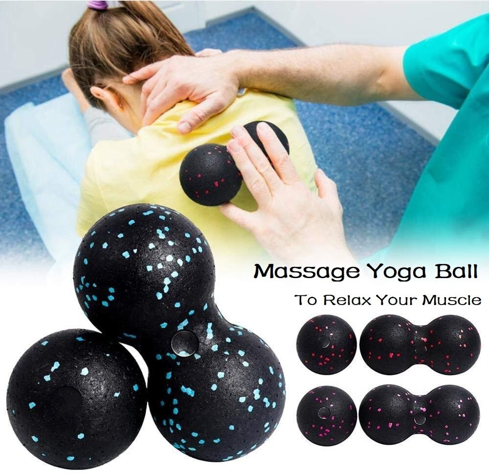 Lacrosse-pelota de masaje de cacahuete, pelota ligera de alta densidad para Fitness, ejercicio de Fascia corporal, alivia el dolor, pelota de Yoga