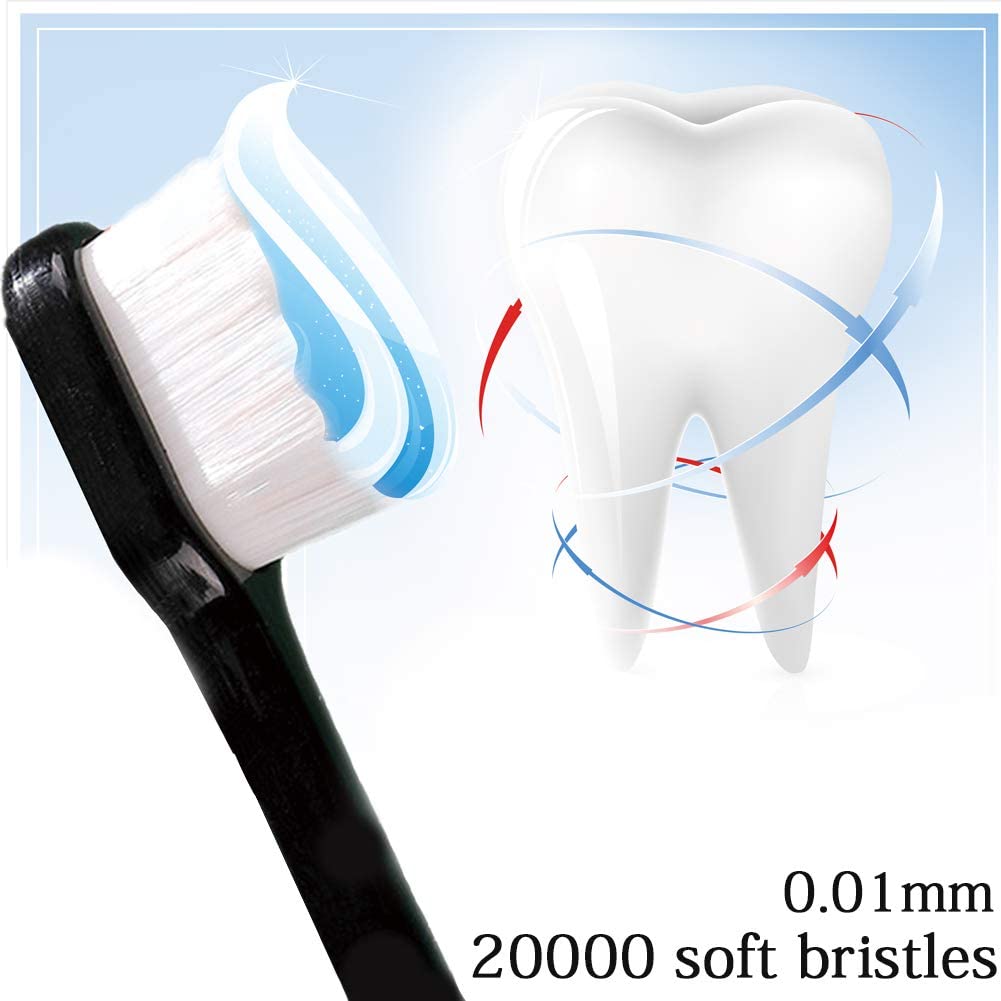 Micro-brosse à dents Nano pour adulte, à poils Ultra doux, 20000 poils, pour les dents sensibles, en retrait de gomme buccale, 10/20 pièces
