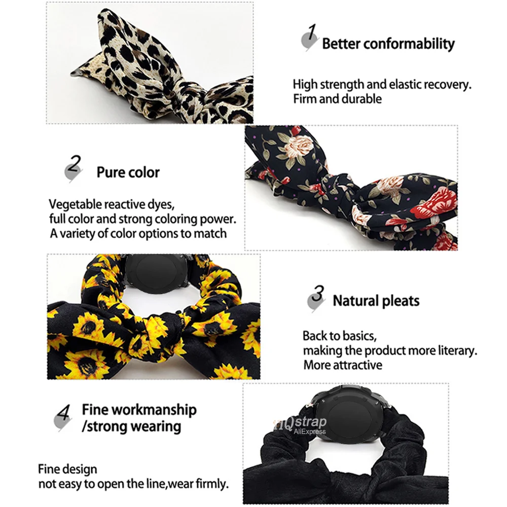 Correas elásticas Scrunchie para reloj samsung Galaxy, banda de reloj de 42mm 46 para samsung Galaxy Watch 3 41 45mm Huawei Watch GT 2e