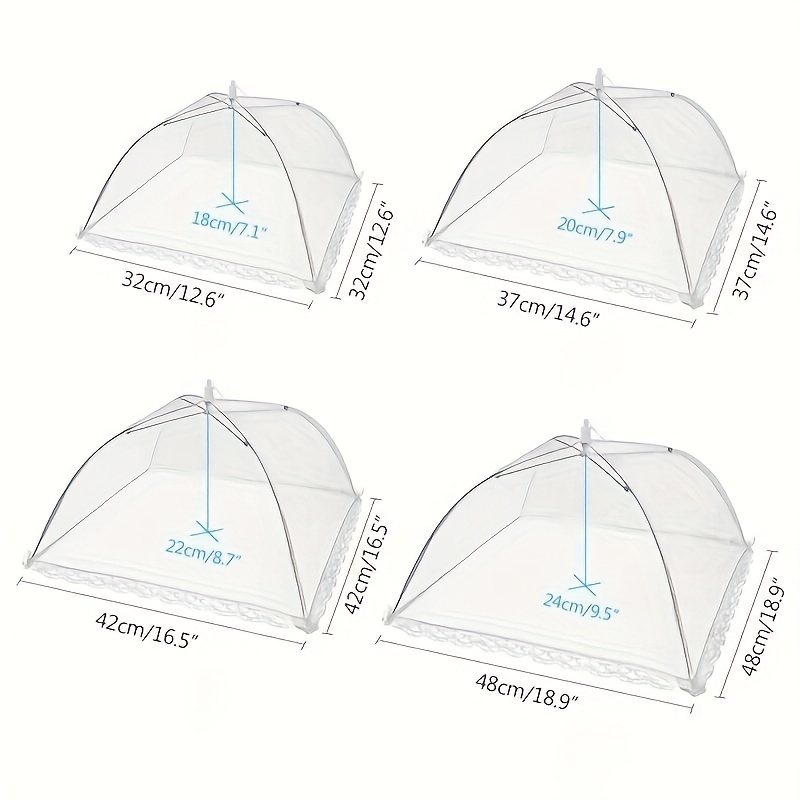 1Pcwhite Vliegbestendige Groentehoes Opvouwbare Mesh Voedselhoes Muggenbestendige Tafelbedekking Thuis Kookhoes: 32cm