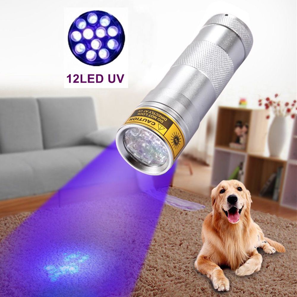 Alonefire 21 ledet uv lys 395-400nm ledet uv lommelykt fakkel lampe uv klebende gjeting reisesikkerhet uv deteksjon aaa: 12uv sølv