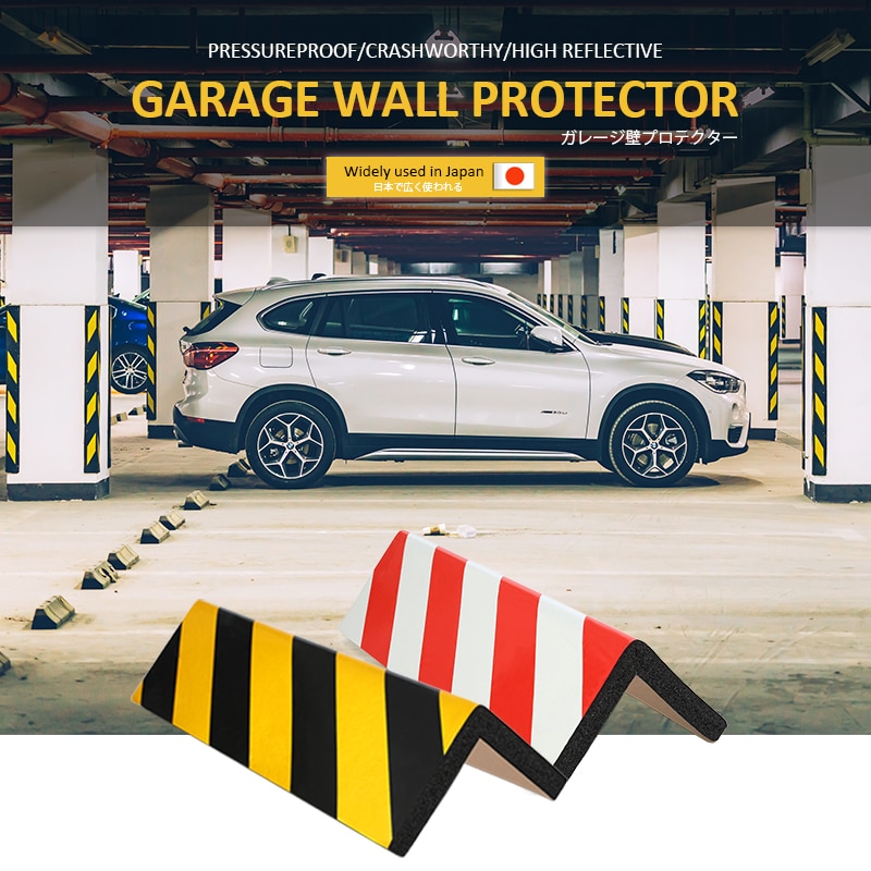 4 stk høj synlighed reflekterende skum klistermærke garage vægbeskytter væg hjørne vagt bil dør beskyttelse sikkerhed parkering