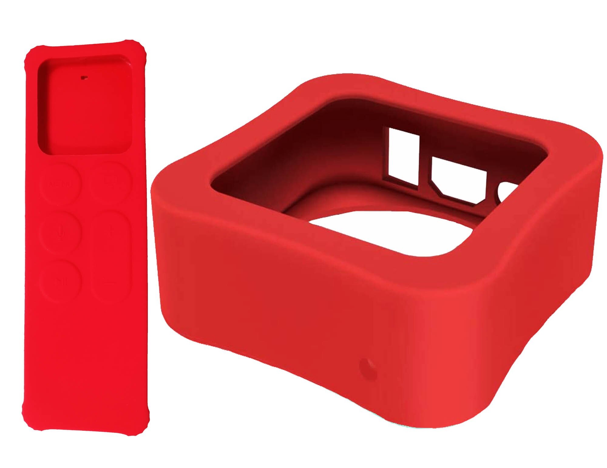 Siliconen Beschermhoes Skin Voor Apple Tv Box 4K 5TH Afstandsbediening Bescherm Case: Rood