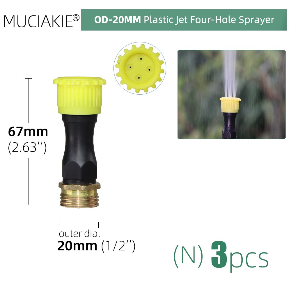 Agricultural Sprayer Nozzles Brass Atomizing Sprinklers Single Double Triple Heads Gardens Lawns Irrigation Spraying Accessories: Nx3pcs