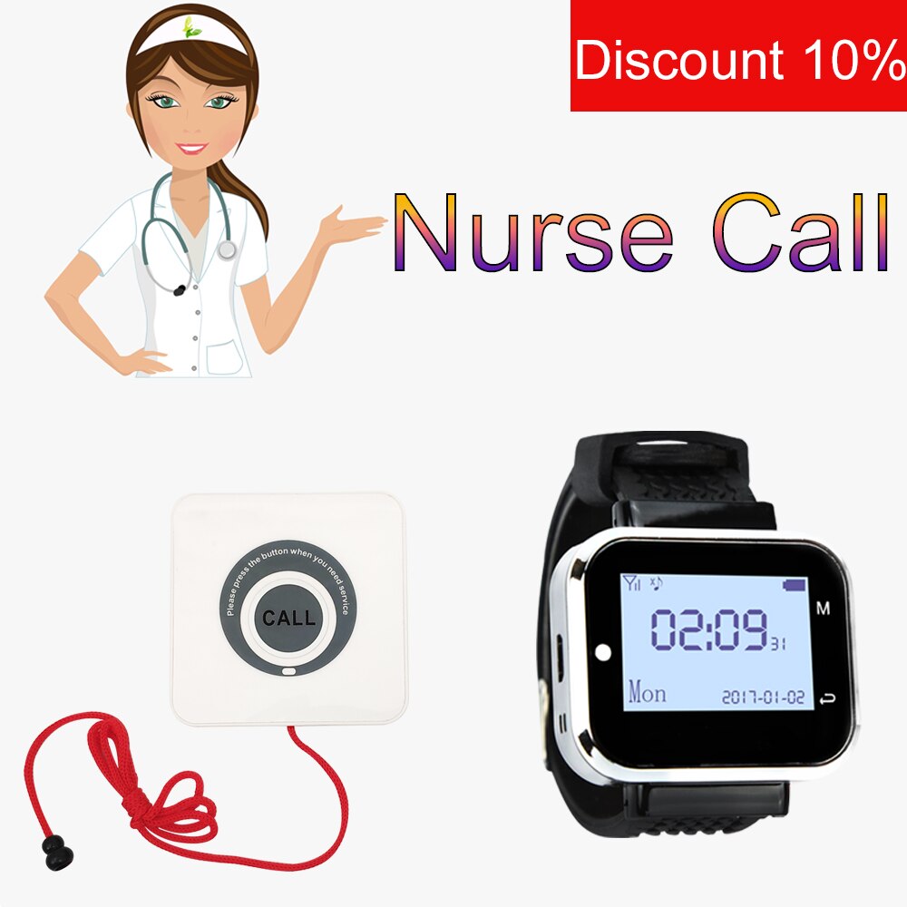 JINGLE BELLS Watch Receiver Wireless Touch Screen Service Call Bells Button Pager Wireless Restaurant Guest Calling Systems