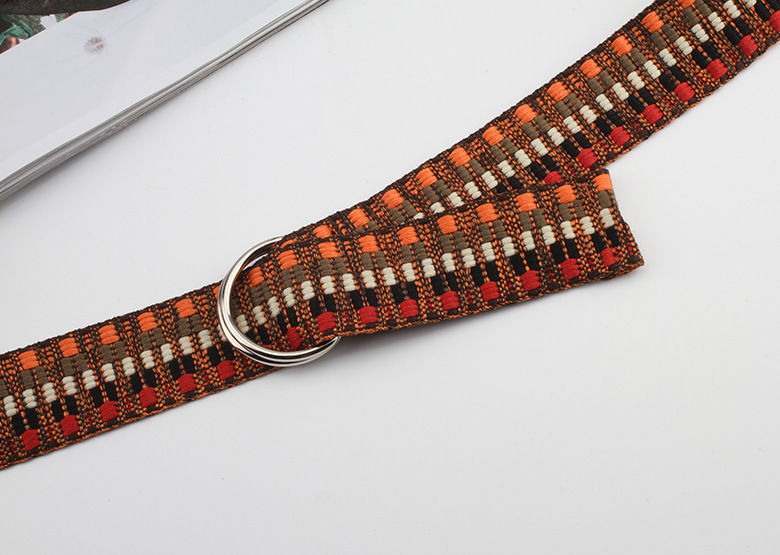 Lærred bælte forlænge lærred bælte litterær stil unisex studerende bælte trend d ring dobbelt spænde bælte