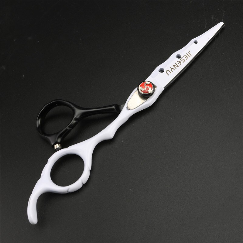 Black and white handle hairdressing scissors Standard 6.0 inch hairdressing supplies Sharp scissors Tools: Cutting scissors