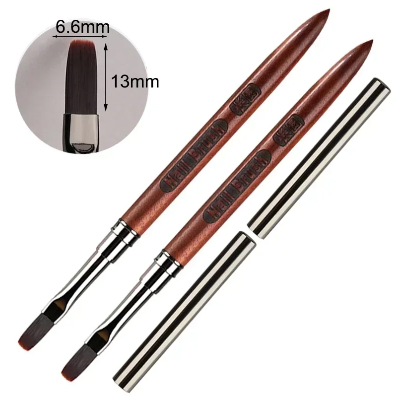 Pincel para pintar Gel de madera, arte de uñas para extensión de punta de Gel, accesorio de constructor acrílico, pinceles para decoración de uñas, cepillo para uñas de Gel UV para manicura: Rojo