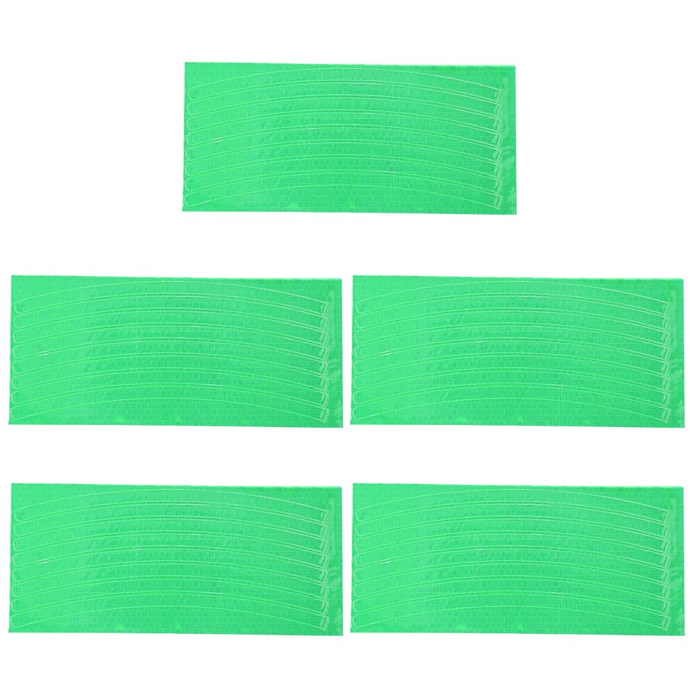 5pcs Bike Safety Stickers Bicycle Reflective Stickers PVC Self-Adhesive Cycling Decorative Warning Strips Decals: green