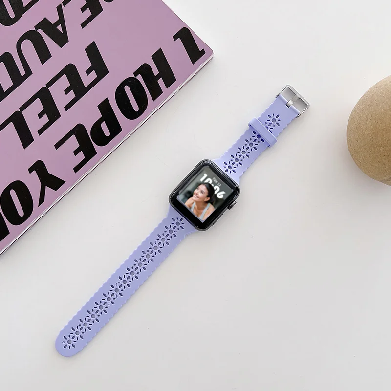 Siliconen bandjes voor Apple Watch 44 mm 40 mm 38 mm 42 mm Ultra 2 49 mm sportarmband iwatch serie 9 7 8 6 Se 5 4 3 41 mm 45 mm band: S / GREEN BLUE