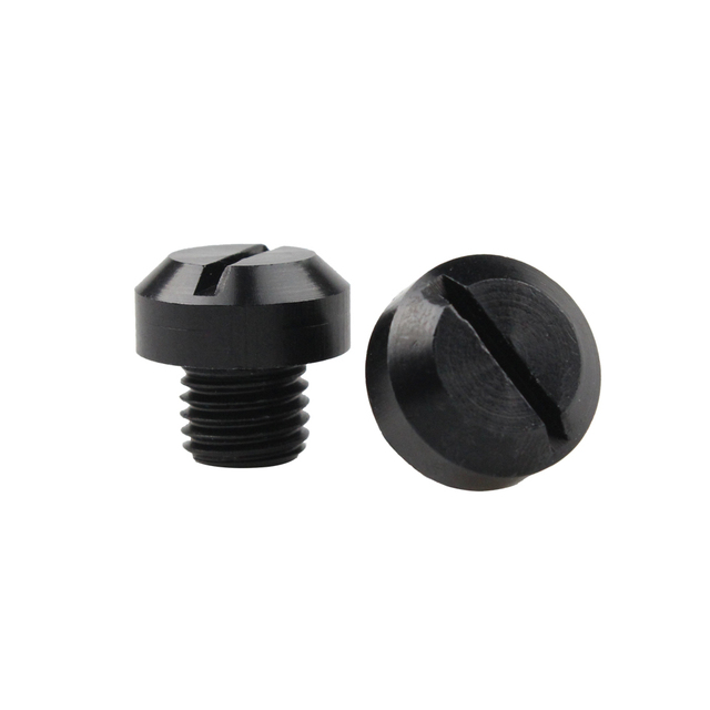 2 stk universal motorsykkel skruer  m10*1.25 speil hull plugg skrue bolter dekker hetter med klokken for honda yamaha suzuki kawasaki: Svart