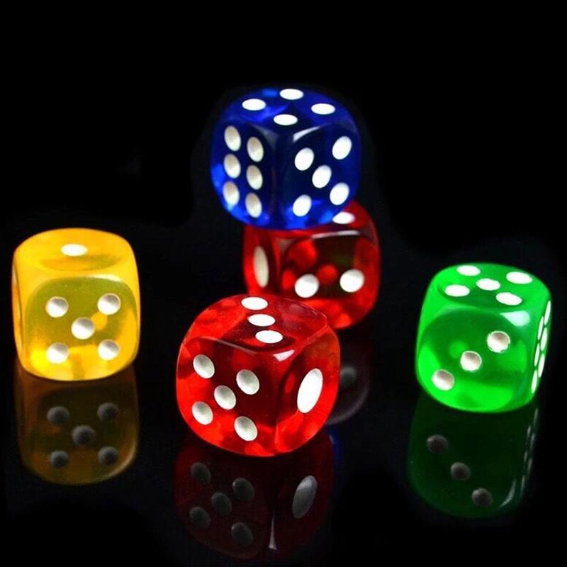 One Sells 14mm Fillet Transparent Color Dice 10 Color Random Doll Toy Accessories Doll House Accessories