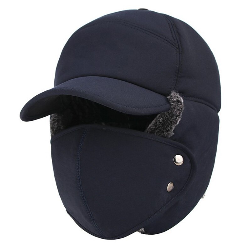 Chapeau coupe-vent en fourrure pour hommes et femmes, casquette à rabat d'oreille bombardier, casquette Anti-neige équipement de plein air en coton, hiver