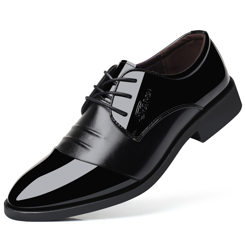Mocasines de cuero sintético de de lujo para hombre, zapatos de negocios a la , puntiagudos, negros, Oxford, transpirables, formales, para boda