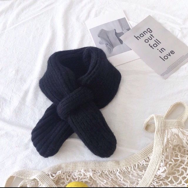 Halswarmer Voor Kinderen Baby Warm Sjaals Meisjes Winter Sjaal Voor Jongens Kids Wollen Kraag Baby Sjaals: Black