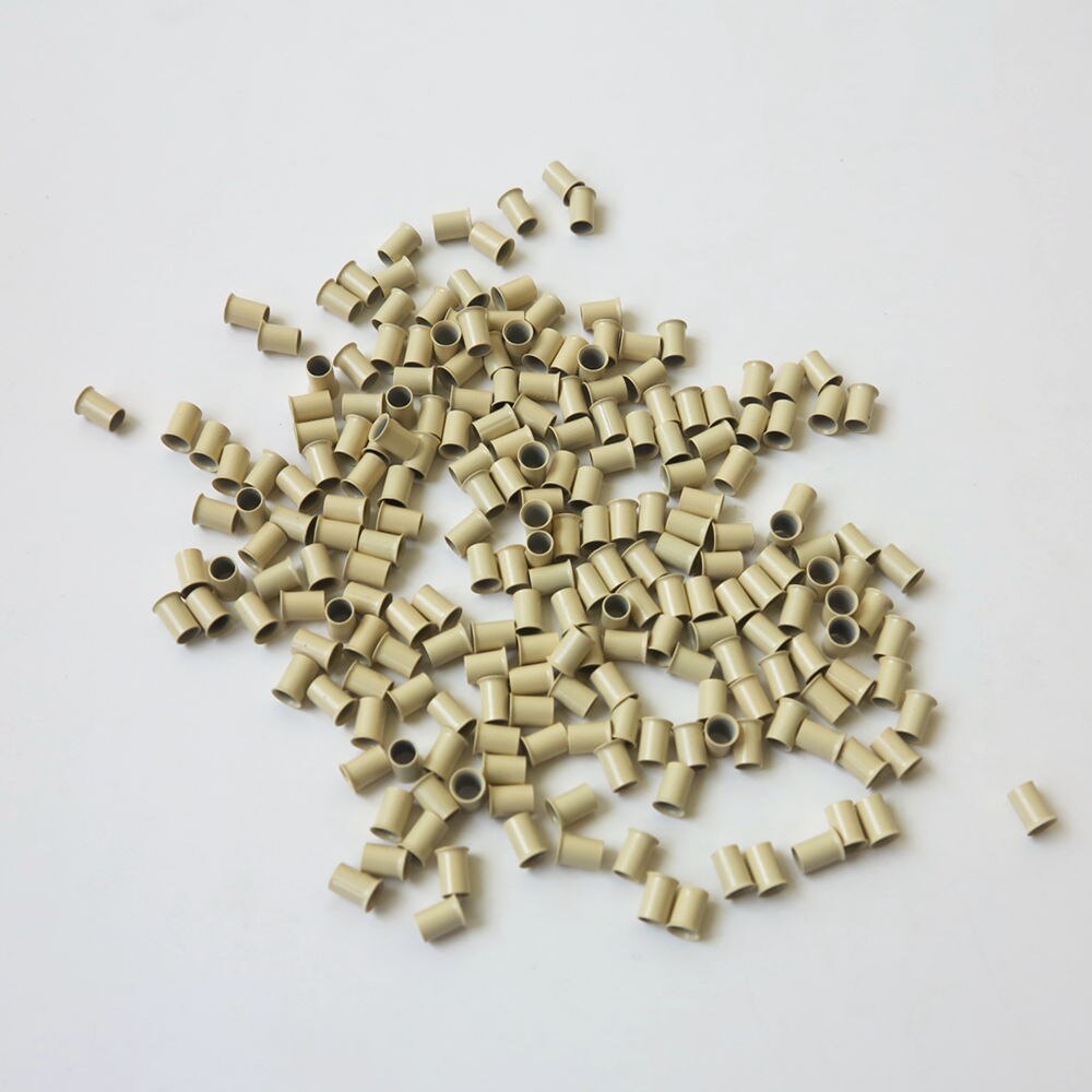 1000 Stks/partij 4.0X3.6X6.0Mm Bruin Koperen Buis Micro Ring Euro Sloten Voor Pre-gebonden human Hair Extensions 8 Kleuren Optie