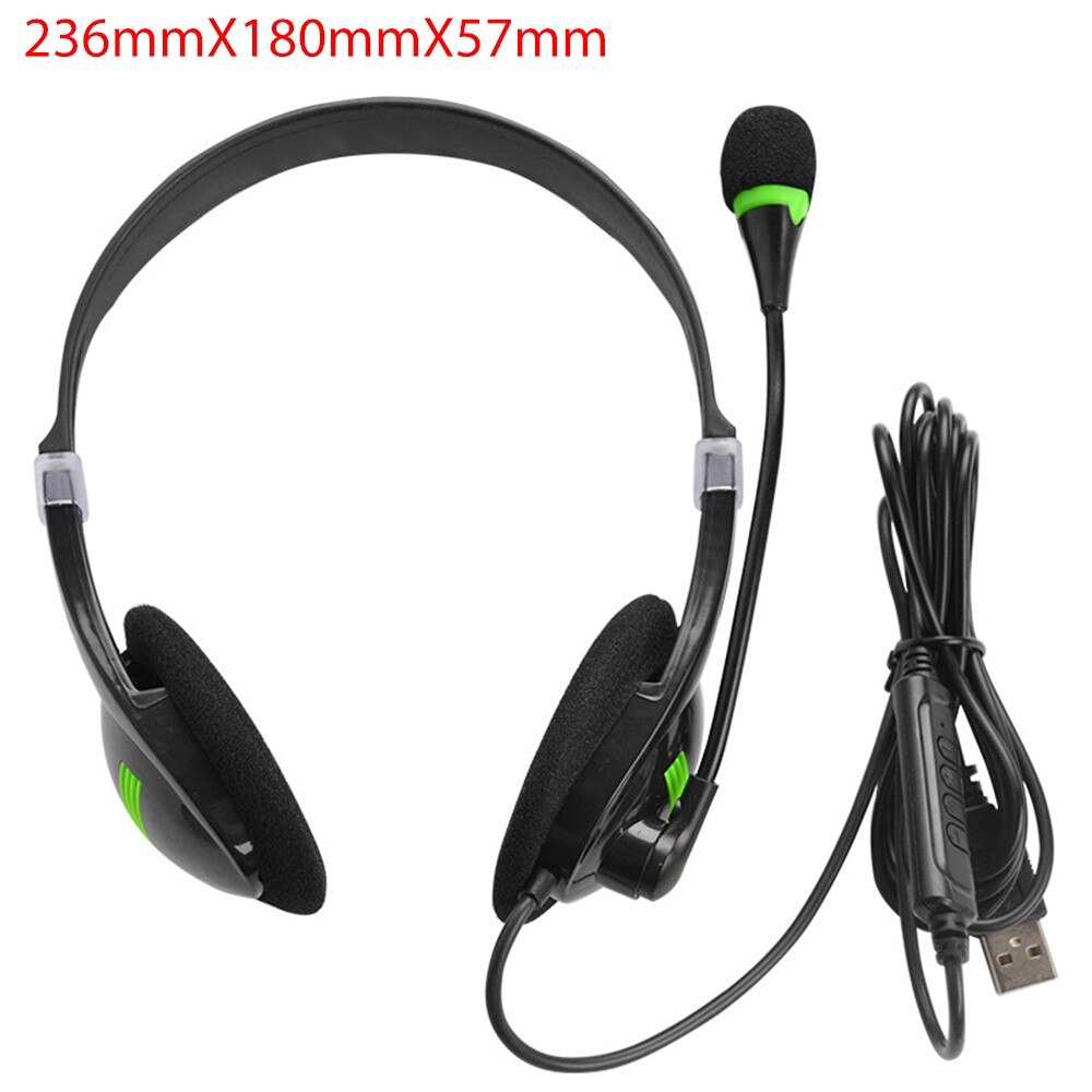Słuchawki przewodowe zestaw słuchawkowy na USB HD połączenie głosowe anty hałas regulowany z mikrofonem miękki Earpad lekki na PC Laptop Competer: Default Title