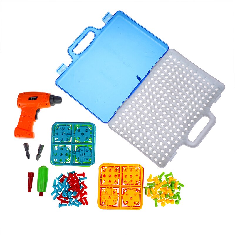 Boor Puzzel Diy Schroef Groep Speelgoed Kidstool Kit Plastic Jongen Puzzel Mozaïek Building Speelgoed Kinderen Speelgoed Educatief Speelgoed