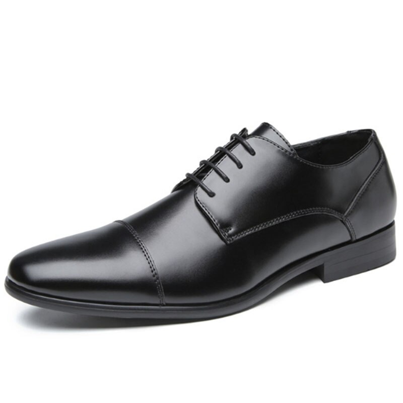 Men's business shoes formal dress men's shoes gentleman's shoes microfiber leather men's shoes wedding shoes men's work shoes: Black / 43