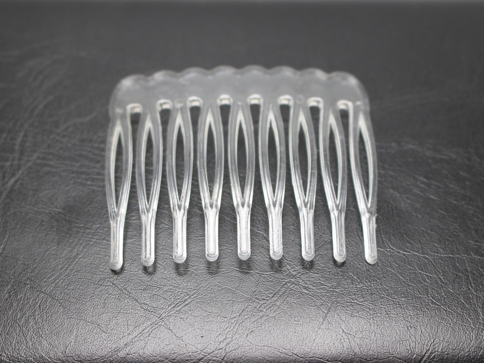 50 fermagli per capelli lisci in plastica trasparente pettini laterali Pin Magic Grip Hair Pin 46mm