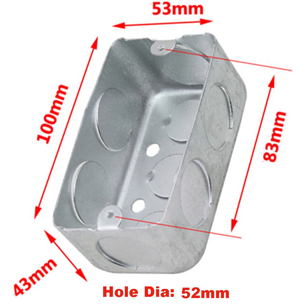Junction Box US/AU Standard Electrical Mounting Box Galvanized Metal Steel Rectangle Handy Box Conduit Wall Mount Switch Box