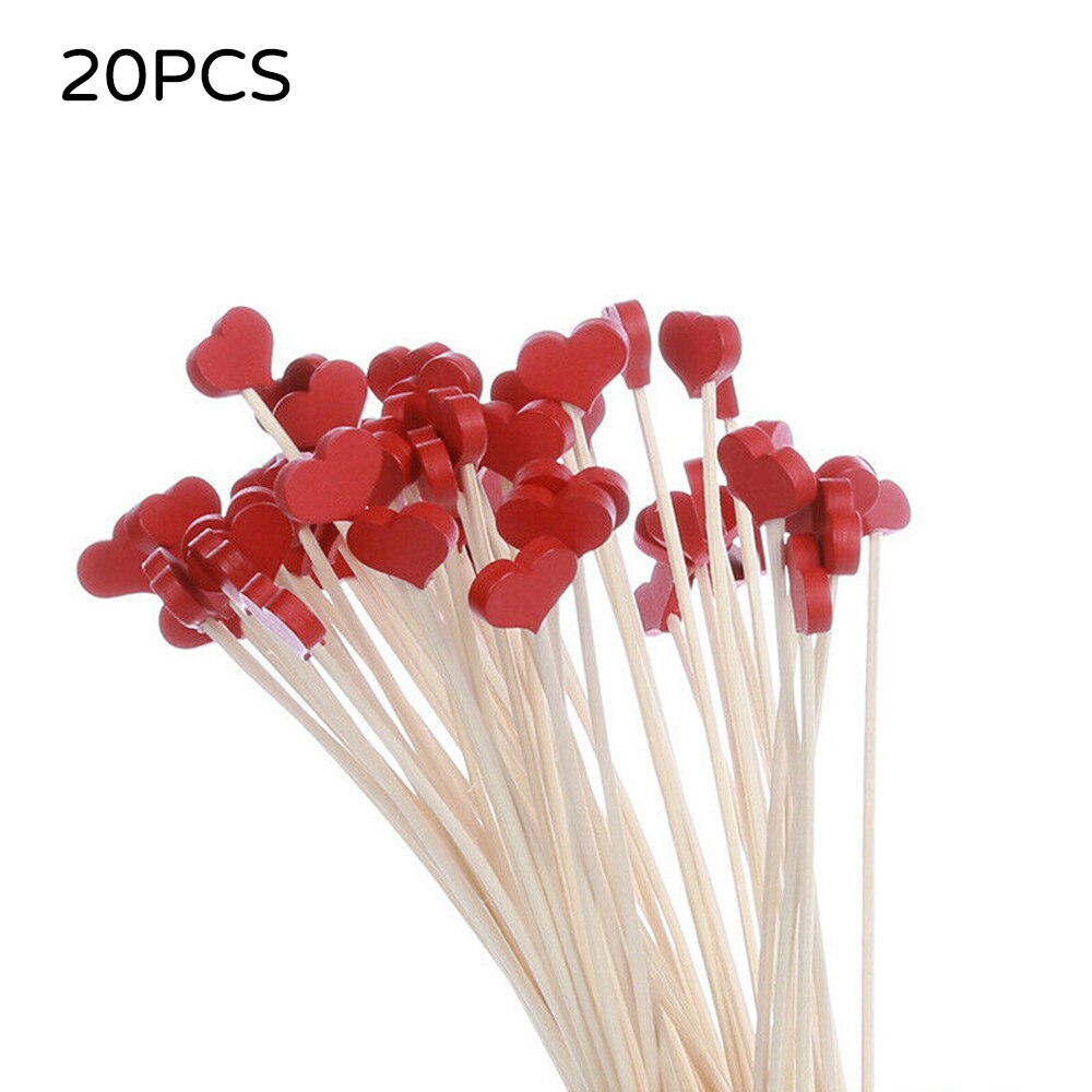 20 Pcs Rood Hart Reed Aroma Olie Diffuser Accessoires Vervanging Sticks Houten Rotan Home Decor