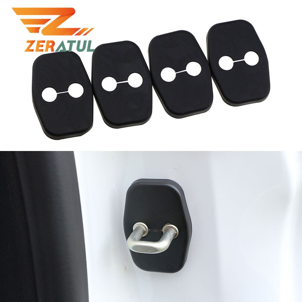 Zeratul 4 stk / sæt abs bildørslås beskyttelsesdæksel til peugeot 208 dørlåser dækker tilbehør