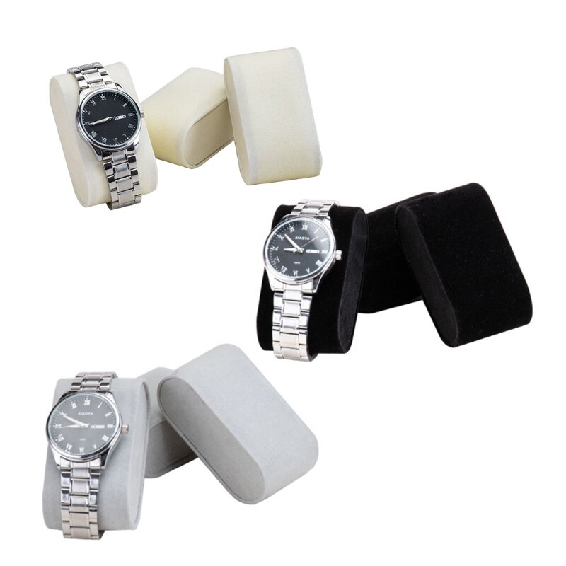 5 Stuks Fluwelen Horloge Armband Kussen Sieraden Displays Props Voor Thuis Winkels Werkbladen En Vitrines Display Houder