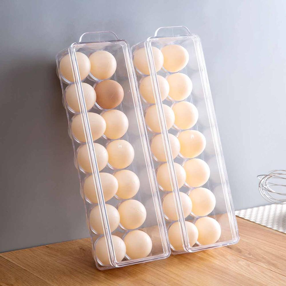 Kjøkkenbeholdere egg oppbevaringsbeholdere boks kjøleskap arrangør eggbeholder klar plastboks saken holde eggene friske