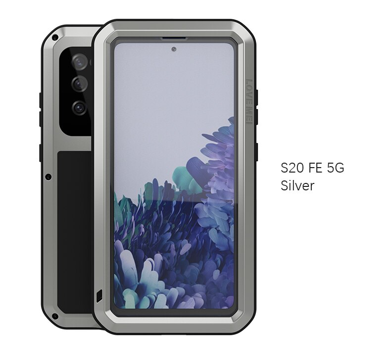 Do Samsung GALAXY S20 Fe Case miłość MEI Shock odporny na zabrudzenia wodoodporny metalowy pancerz pokrywa etui na telefony do Galaxy S20 FE 5G: Srebrny / NO Retail packaging