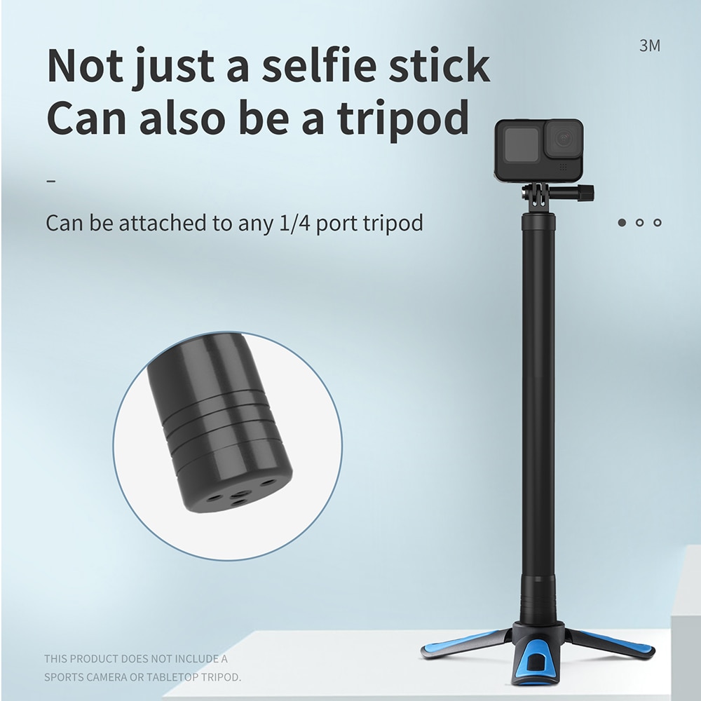 Telesin Ultra Lange 3M 2.7M 106 &#39;&#39;Selfie Stok Uitgebreide Monopod Carbon Fiber Voor Gopro Hero 10 9 8 7 6 5 Max Insta360 Osmo Action