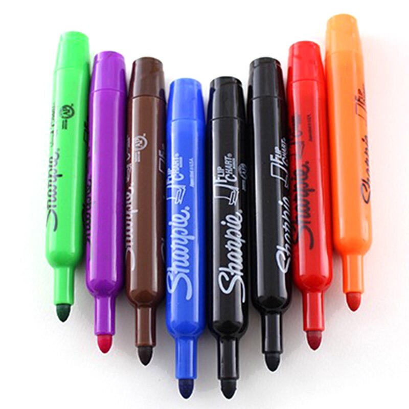 8 Pens/Box American Sanford Sharpie Whiteboard Marker Set Flipchart Mark Hanging Paperboard Special Pen Round Head 22480